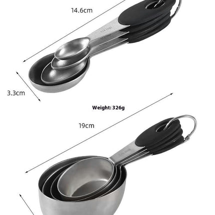 Steel Oval Measuring Cup Measuring Spoon Set Stainless Steel Measuring Cup & Spoon Set for Cooking Too