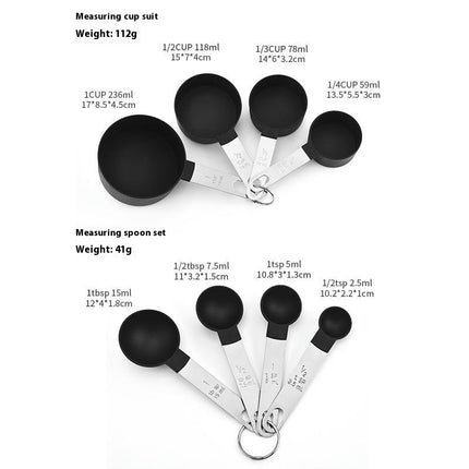 Plastic Measuring Cups Set Stackable Handle Accurate Tablespoon for Measuring Dry and Liquid Ingredient