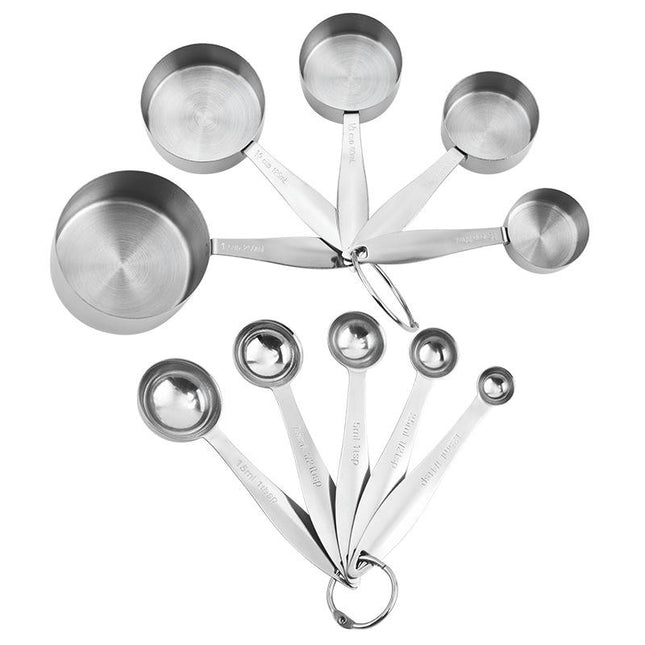 Stainless Steel Measuring Cups and Measuring Spoons Piece Set of Kitchen Measurement Spoons Dry & Liquid