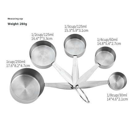 Stainless Steel Measuring Cups and Measuring Spoons Piece Set of Kitchen Measurement Spoons Dry & Liquid