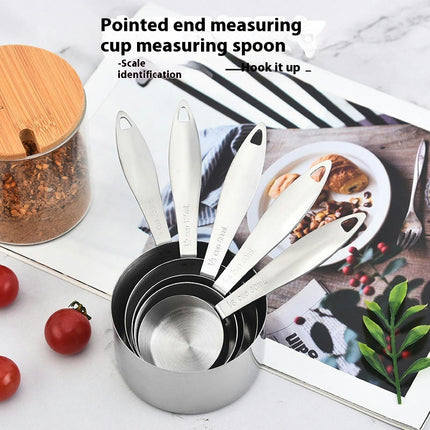 Stainless Steel Measuring Cups and Measuring Spoons Piece Set of Kitchen Measurement Spoons Dry & Liquid