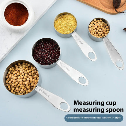 Measuring Cups and Spoons Set Dry Metal Measuring Cup Set of Stainless Steel Measuring Cups and Spoons