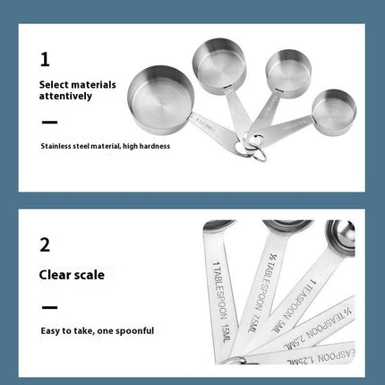 Measuring Cups and Spoons Set Dry Metal Measuring Cup Set of Stainless Steel Measuring Cups and Spoons