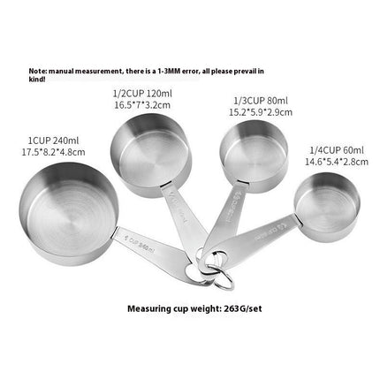 Measuring Cups and Spoons Set Dry Metal Measuring Cup Set of Stainless Steel Measuring Cups and Spoons