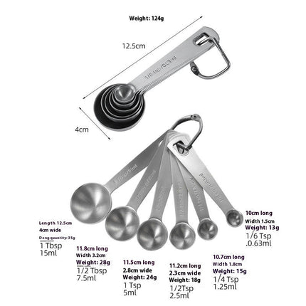 Measuring Spoons Set 304 Stainless Steel Measuring Spoons Set of Piece Kitchen Dry and Liquid Ingredients