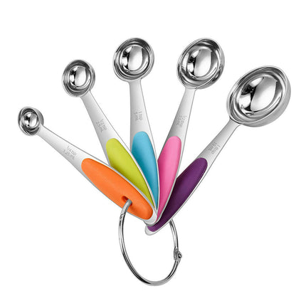 Measuring Cups Spoons Set Stainless Steel Pieces Stacking Kitchen Baking Cooking Food Measure Scoop Set