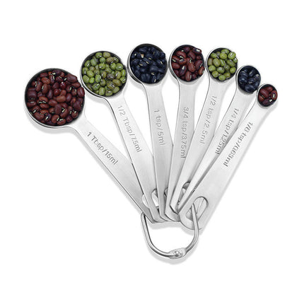 Measuring Spoons Stainless Steel Metal Kitchen Cooking Measuring Tools Set For Dry and Liquid Ingredients