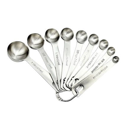 Measuring Spoons Stainless Steel Metal Kitchen Cooking Measuring Tools Set For Dry and Liquid Ingredients