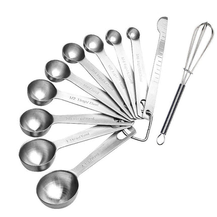 Measuring Spoons Stainless Steel Metal Kitchen Cooking Measuring Tools Set For Dry and Liquid Ingredients