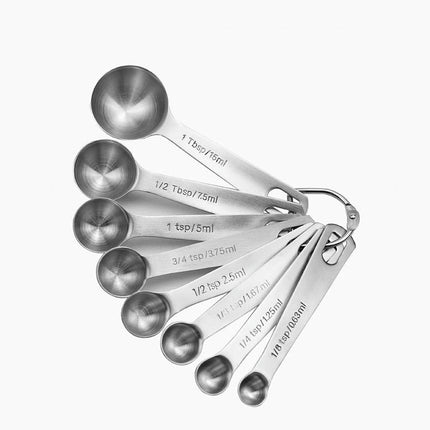 Measuring Spoons Stainless Steel Metal Kitchen Cooking Measuring Tools Set For Dry and Liquid Ingredients