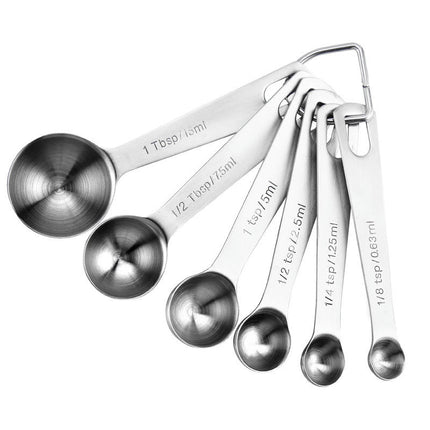 Measuring Spoons Stainless Steel Metal Kitchen Cooking Measuring Tools Set For Dry and Liquid Ingredients