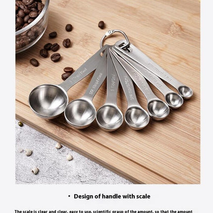 Measuring Spoons Stainless Steel Metal Kitchen Cooking Measuring Tools Set For Dry and Liquid Ingredients