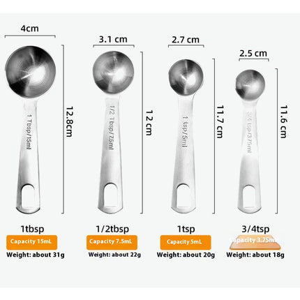 Multiple Piece Stainless Steel Measuring Cups & Spoons Set Cups And Spoons Kitchen Gadgets For Cooking & Baking