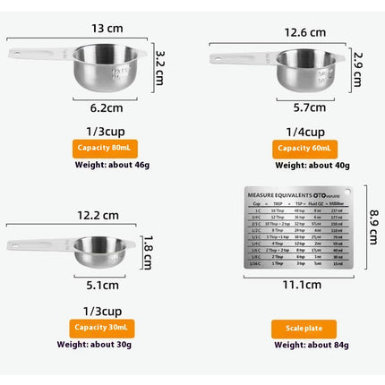 Multiple Piece Stainless Steel Measuring Cups & Spoons Set Cups And Spoons Kitchen Gadgets For Cooking & Baking