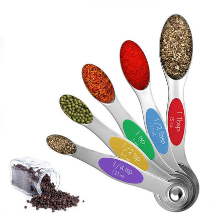 Magnetic Measuring Spoons Set Stainless Steel Dual Sided Stackable Measuring Spoons Teaspoon Tablespoon