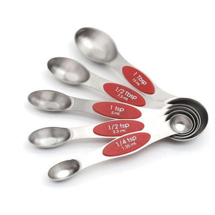 Magnetic Measuring Spoons Set Stainless Steel Dual Sided Stackable Measuring Spoons Teaspoon Tablespoon