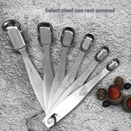 Stainless Steel Measuring Spoons Cups for Dry or Liquid Stackable Metal Tablespoon Measure Spoon Fits in Spice Jars