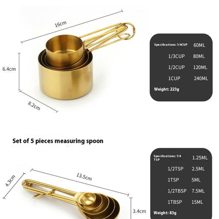 Measuring Spoons Stainless Steel - Piece Measuring Spoon Cups Set for Measuring Dry and Liquid Ingredients