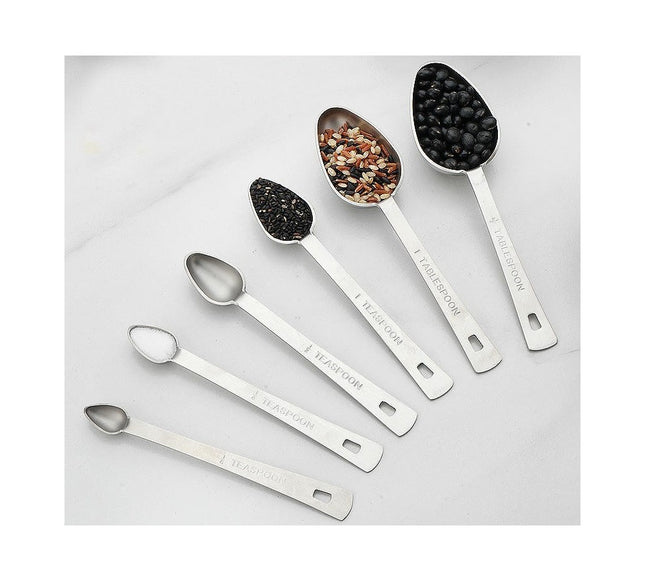 Measuring Spoons Stainless Steel Metal Kitchen Measuring Tools Set for Baking Dry and Liquid Ingredients