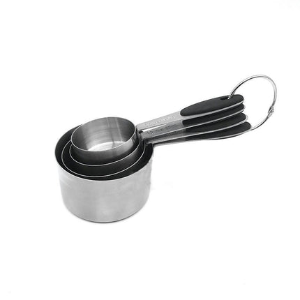 Kitchen Measuring Cups and Spoons Set Pieces Stainless Steel Measuring Cups Spoons with Silicone Handle