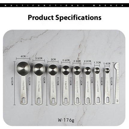 Stainless Steel Measuring Spoons Set Metal For Measuring Dry and Liquid Ingredients of Cooking Baking