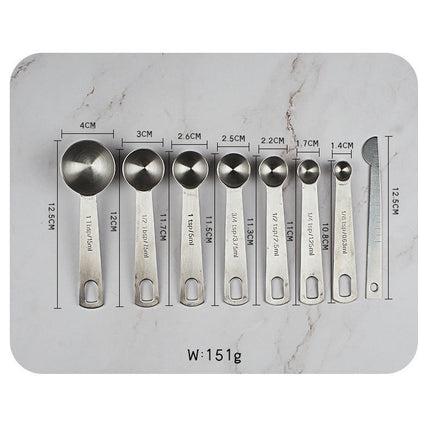 Stainless Steel Measuring Spoons Set Metal For Measuring Dry and Liquid Ingredients of Cooking Baking