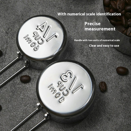 Measuring Spoons and Cups Set Stainless Steel Stackable Measuring Cups with Engraved Marking Ruler