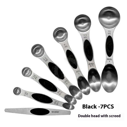 Magnetic Measuring Spoons Set With Leveler Stackable Stainless Steel Tablespoons for Baking Fits in Spice Jars