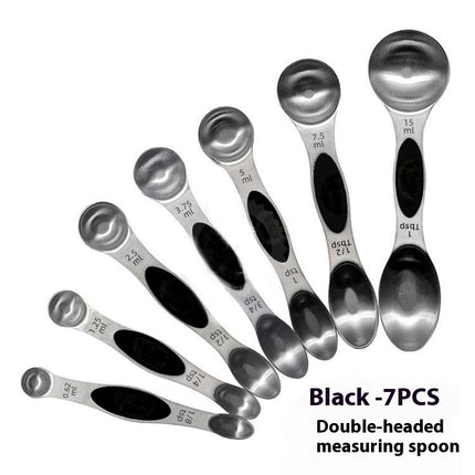 Magnetic Measuring Spoons Set With Leveler Stackable Stainless Steel Tablespoons for Baking Fits in Spice Jars