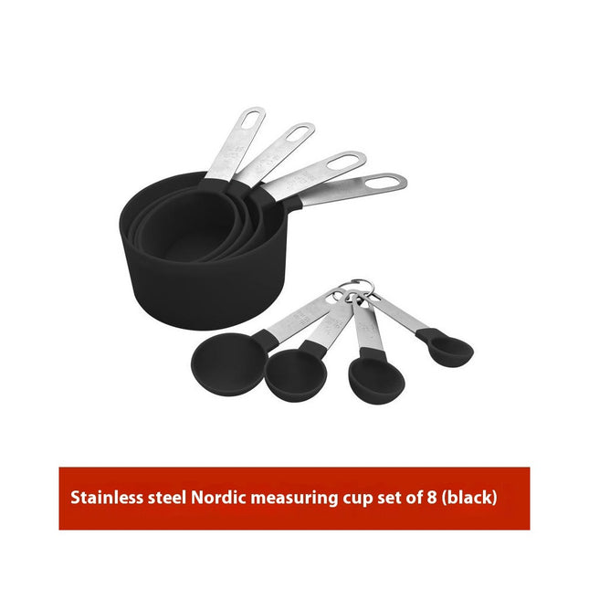 Measuring Cups and Spoons Set Cup Nesting Measure with Stainless Steel Handle For Kitchen Dry Liquid Ingredient