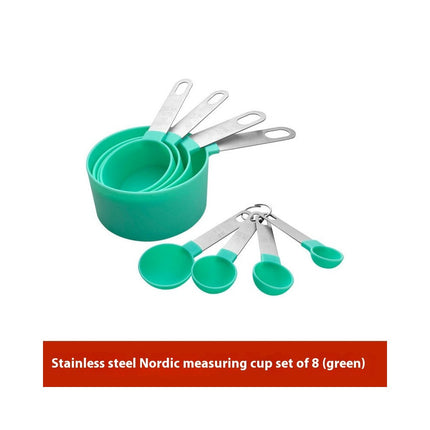 Measuring Cups and Spoons Set Cup Nesting Measure with Stainless Steel Handle For Kitchen Dry Liquid Ingredient