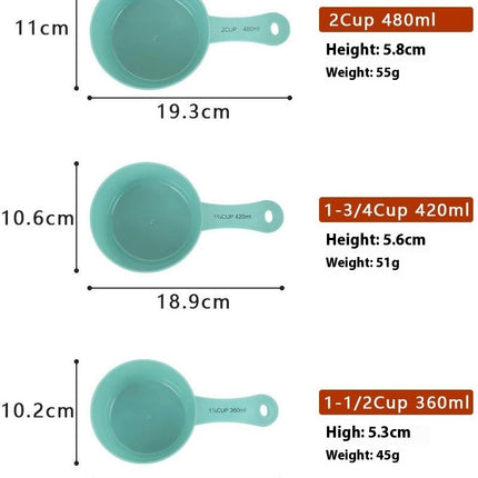 Measuring Spoons and Cups Set of Piece Nesting Plastic Measuring Cups Set For Measuring Dry and Liquid Ingredients