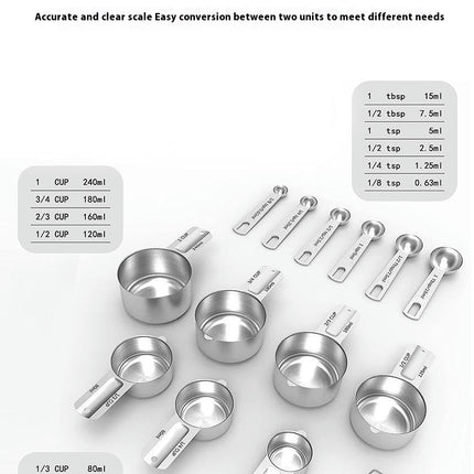 Heavy Duty Stainless Steel Metal Rectangular Measuring Spoons Set For Fits in Spice Jar Dry or Liquid