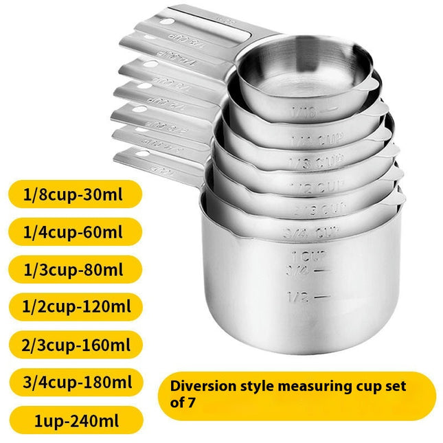 Measuring Cups and Spoons Set Stainless Steel Measuring Cups Stackable Nesting Metal Measuring Cups Set