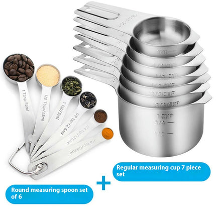 Measuring Cups and Spoons Set Stainless Steel Measuring Cups Stackable Nesting Metal Measuring Cups Set