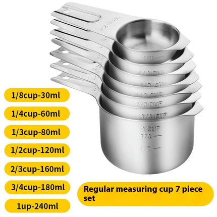 Measuring Cups and Spoons Set Stainless Steel Measuring Cups Stackable Nesting Metal Measuring Cups Set