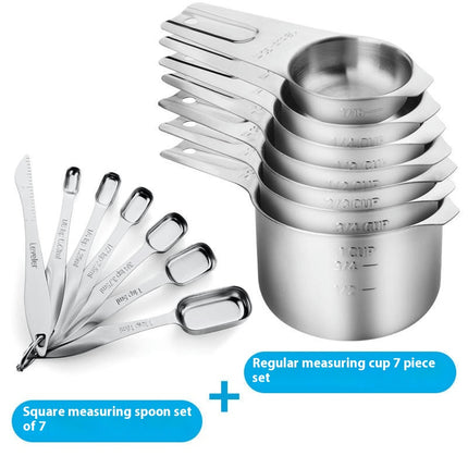 Measuring Cups and Spoons Set Stainless Steel Measuring Cups Stackable Nesting Metal Measuring Cups Set