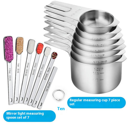 Measuring Cups and Spoons Set Stainless Steel Measuring Cups Stackable Nesting Metal Measuring Cups Set