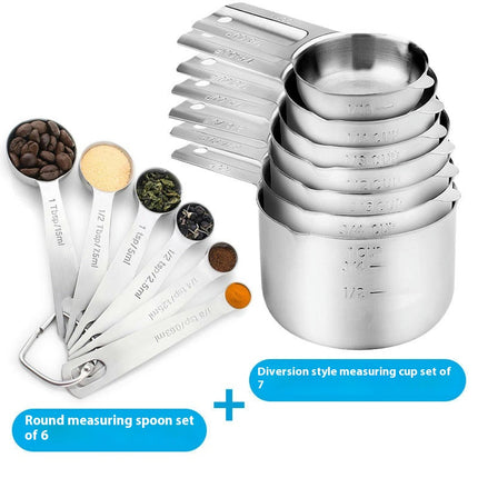 Measuring Cups and Spoons Set Stainless Steel Measuring Cups Stackable Nesting Metal Measuring Cups Set