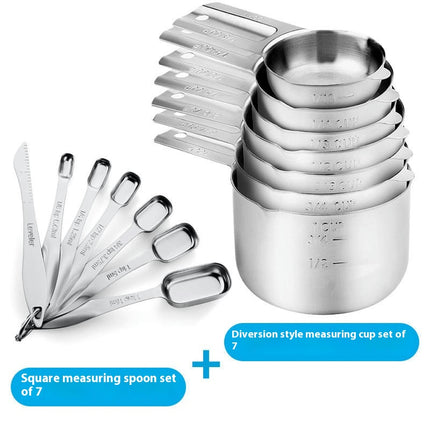 Measuring Cups and Spoons Set Stainless Steel Measuring Cups Stackable Nesting Metal Measuring Cups Set