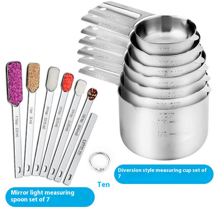 Measuring Cups and Spoons Set Stainless Steel Measuring Cups Stackable Nesting Metal Measuring Cups Set