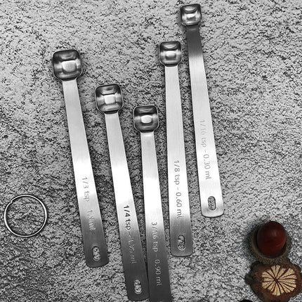 Stainless Steel Measuring Spoons Set Nesting Measuring Spoon with Easy to Read Markings Kitchen Gadgets