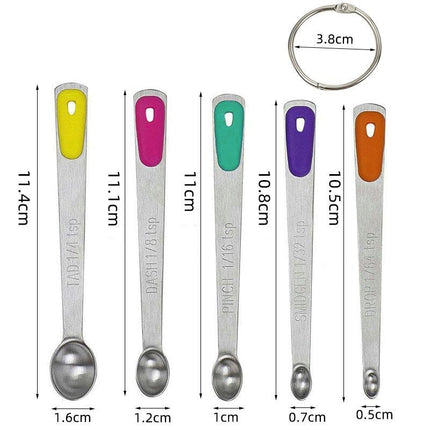 Measuring Cups and Spoons Set Stainless Steel Includes Measuring Spoons with Silicone Handle for Baking and Cooking