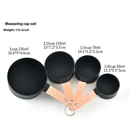 8 Pcs Measuring Cups & Spoons Set Nesting Measure Cups with Stainless Steel Handle for Baking and Cooking