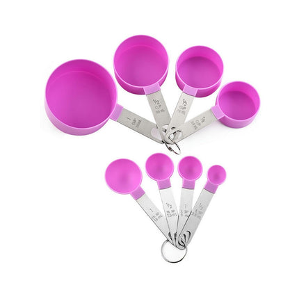 For Baking and Cooking Measuring Cups&Spoons Set Nesting Measure Cups with 430Stainless Steel Handle