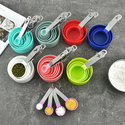 For Baking and Cooking Measuring Cups&Spoons Set Nesting Measure Cups with 430Stainless Steel Handle