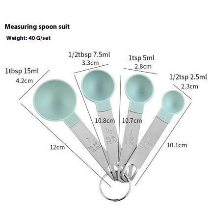 For Baking and Cooking Measuring Cups&Spoons Set Nesting Measure Cups with 430Stainless Steel Handle