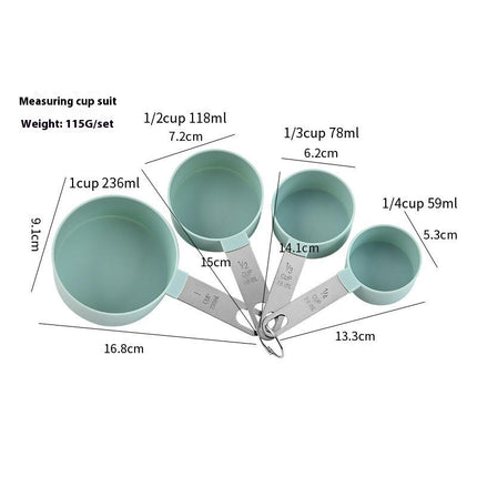 For Baking and Cooking Measuring Cups&Spoons Set Nesting Measure Cups with 430Stainless Steel Handle