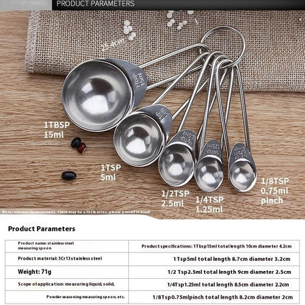 Measuring Spoons Stainless Steel 5-Piece Measuring Spoon Cups Set-For Measuring Dry and Liquid Ingredients