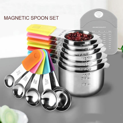 430 Stainless Steel Measuring Cups and Spoons Set Combo Set  Kitchen Gadgets for Cooking & Baking Set